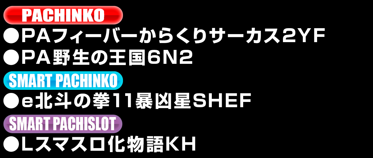 新台入替ラインナップ！